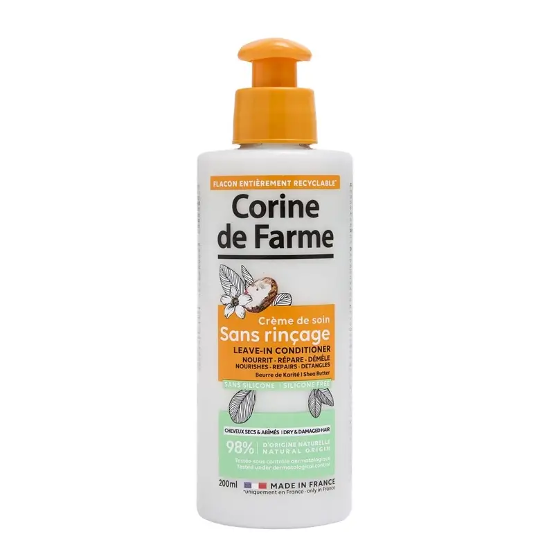 Corine De Farme Crema Sin Enjuague Con Manteca De Karité, 200 ml