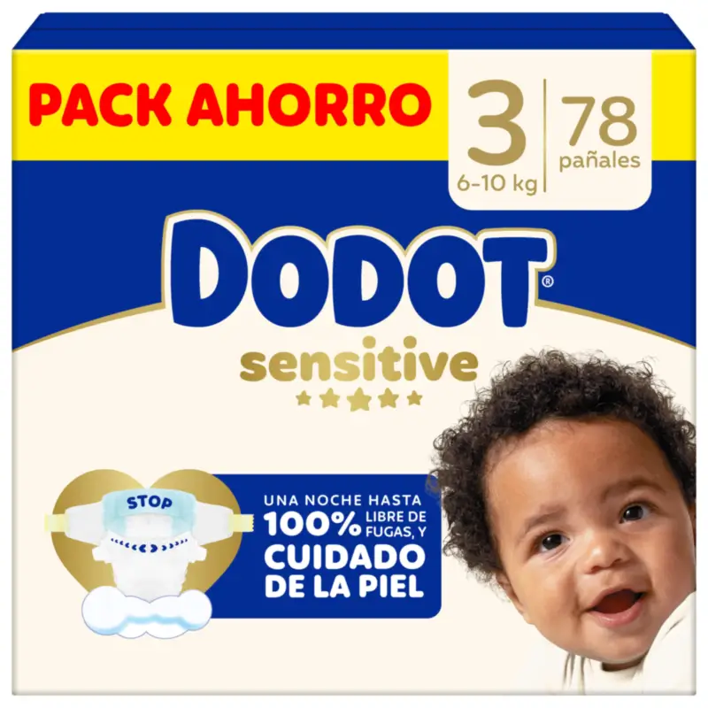 Dodot Sensitive Talla 3, 6kg-10kg, 78 Pañales