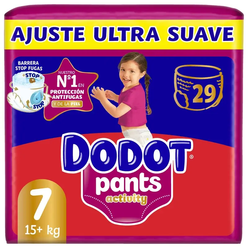 Dodot Activity Pants Pañal-Braguita Talla 7, 15kg+, 29 Pañales