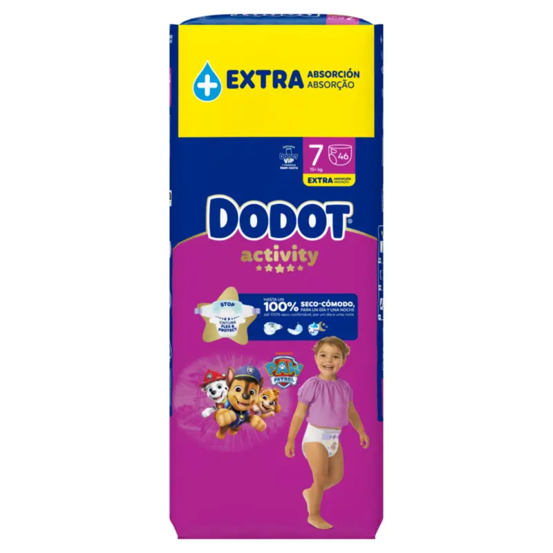 Dodot Activity Talla 7, 15kg+, 46 Pañales