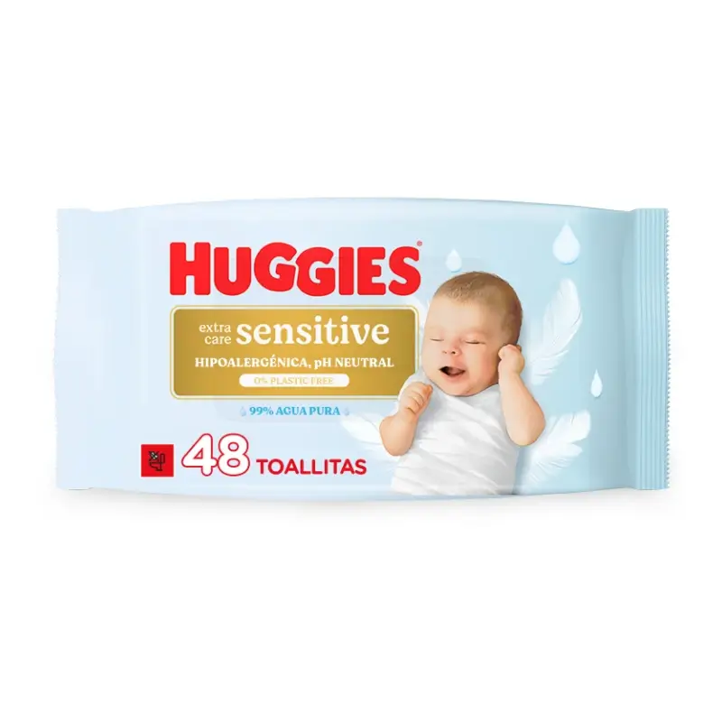 Huggies Extra Care Sensitive Toallitas , 48 unidades