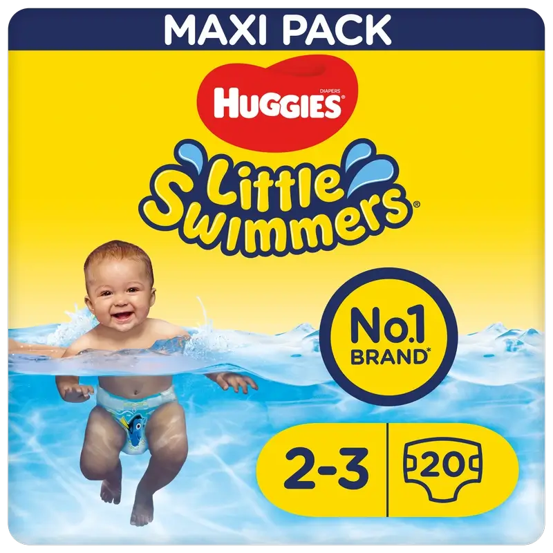 Huggies Little Swimmers Talla 2-3 (3 - 8 Kg), Pañales Bañadores, 20 unidades