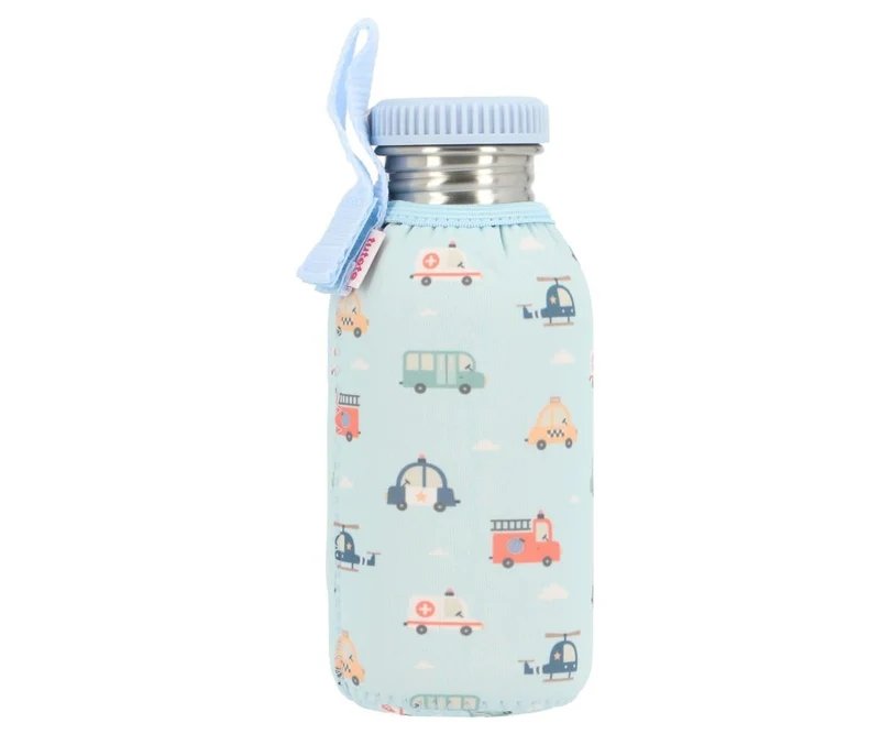 Botella Acero Funda City Cars 500ml