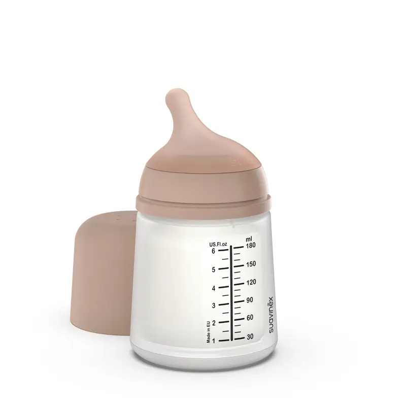 Suavinex Biberón Anticólico Zero Zero 180 Ml, Flujo Adaptable (A), +0 Meses, Medium