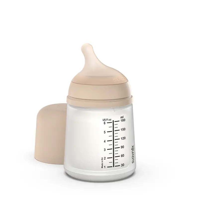 Suavinex Biberón Anticólico Zero Zero 180 Ml, Flujo Adaptable (A), +0 Meses, Light