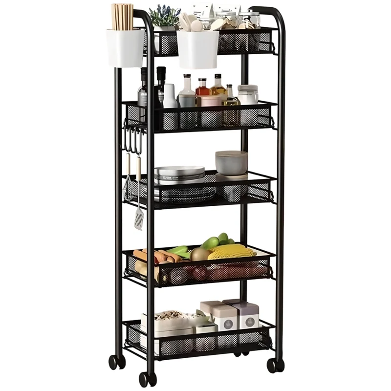 Miomu Carrito Organizador Metálico de Espacios Pequeños, 5 Niveles