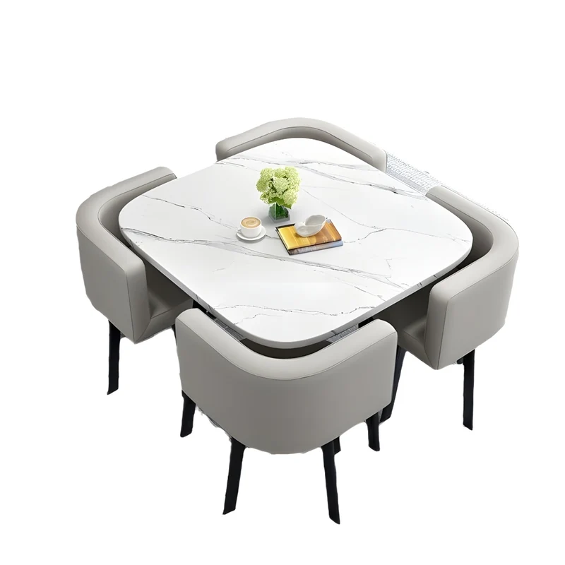 Miomu Juego de Comedor Pequeño de 4 Puestos, Cuadrado