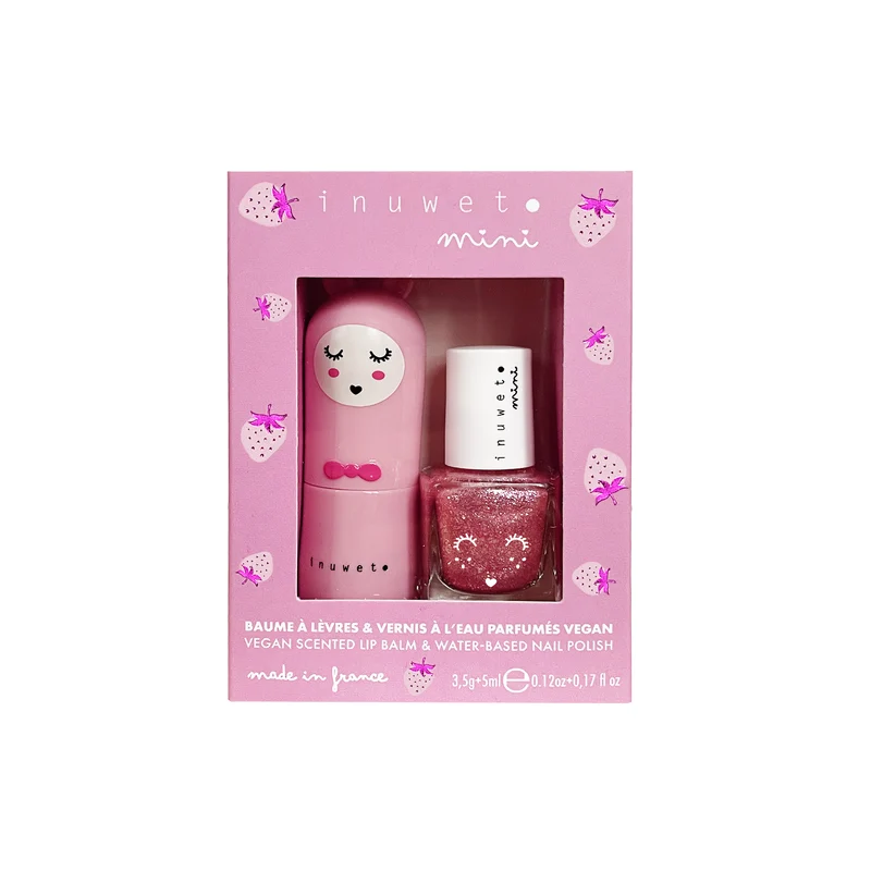 Duo Bálsamo Labial y Esmalte de uñas Fresa · Inuwet