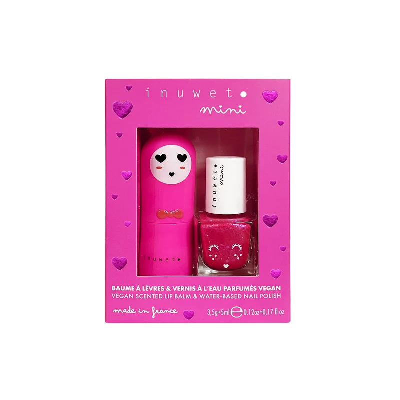 Duo Bálsamo Labial y Esmalte de uñas Cereza y Fresa · Inuwet