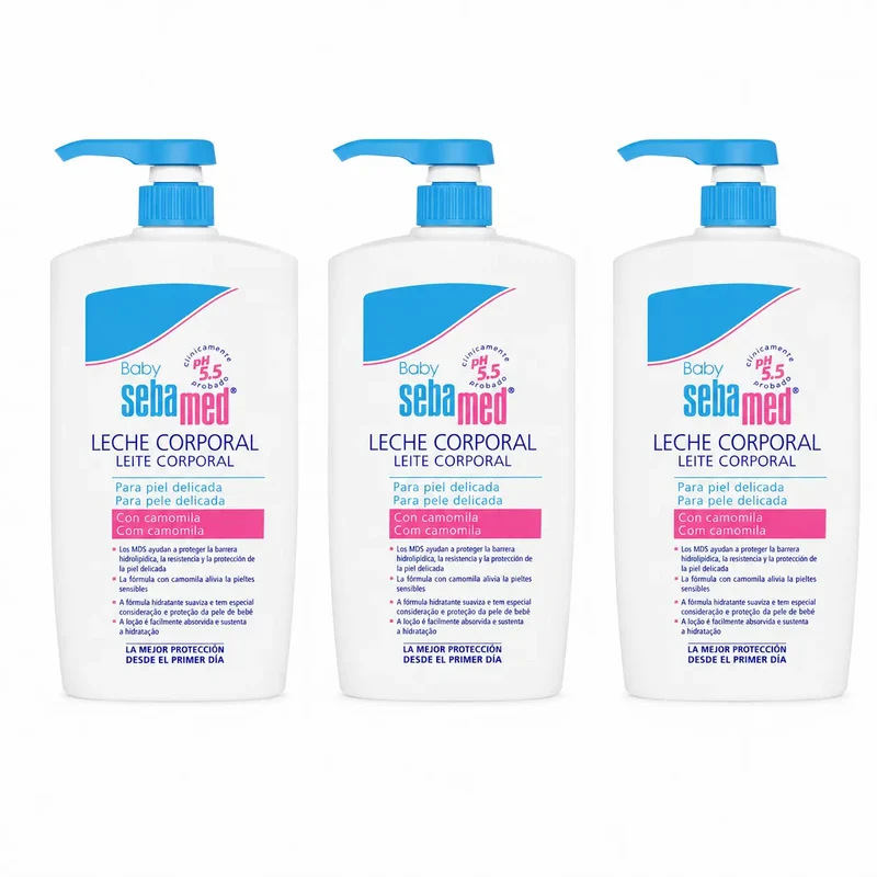 Sebamed Baby Leche Corporal Para Piel Delicada 750 Ml , pack 3