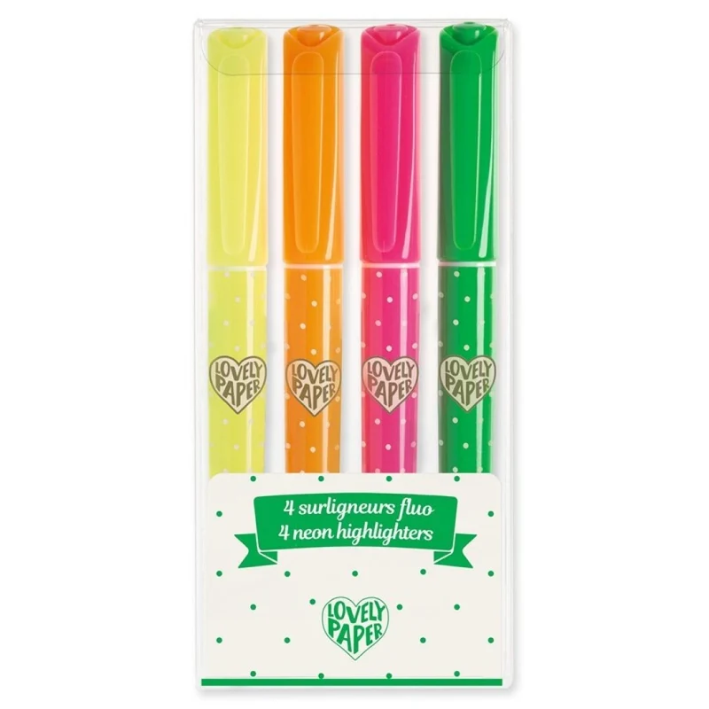 Estuche 4 marcadores Neon · Lovely Paper