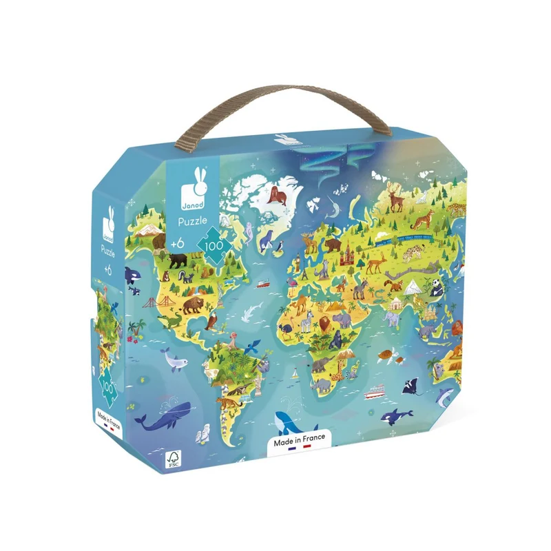 Puzzle del mundo 100 piezas · Janod
