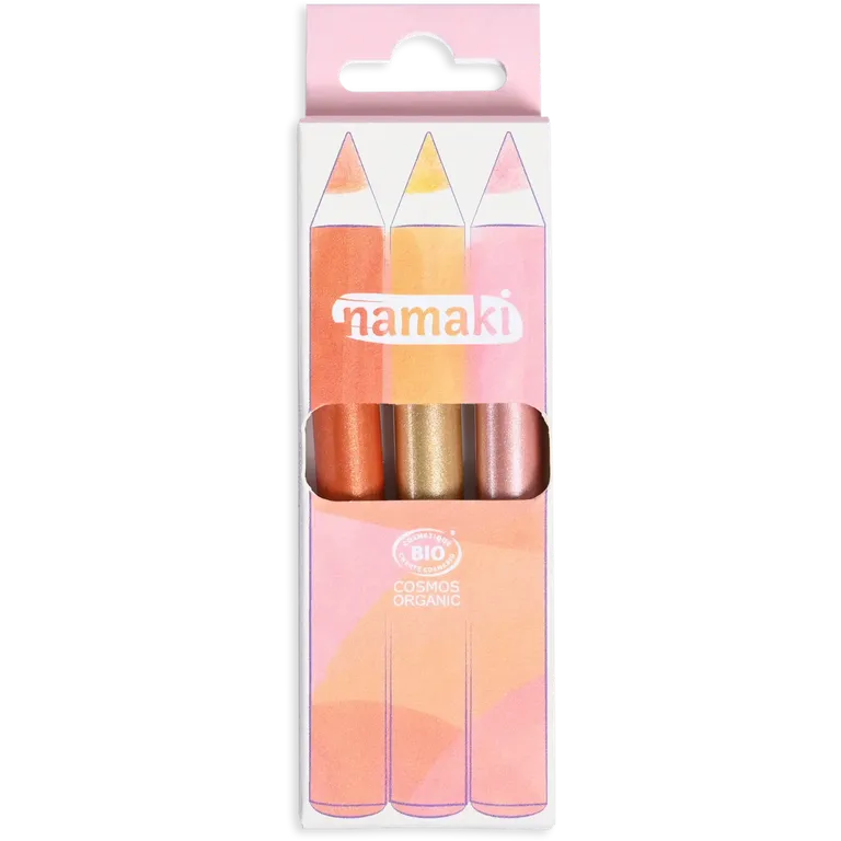 Set 3 Lápices Maquillaje Brillo Cobre, Oro, Rosa · Namaki
