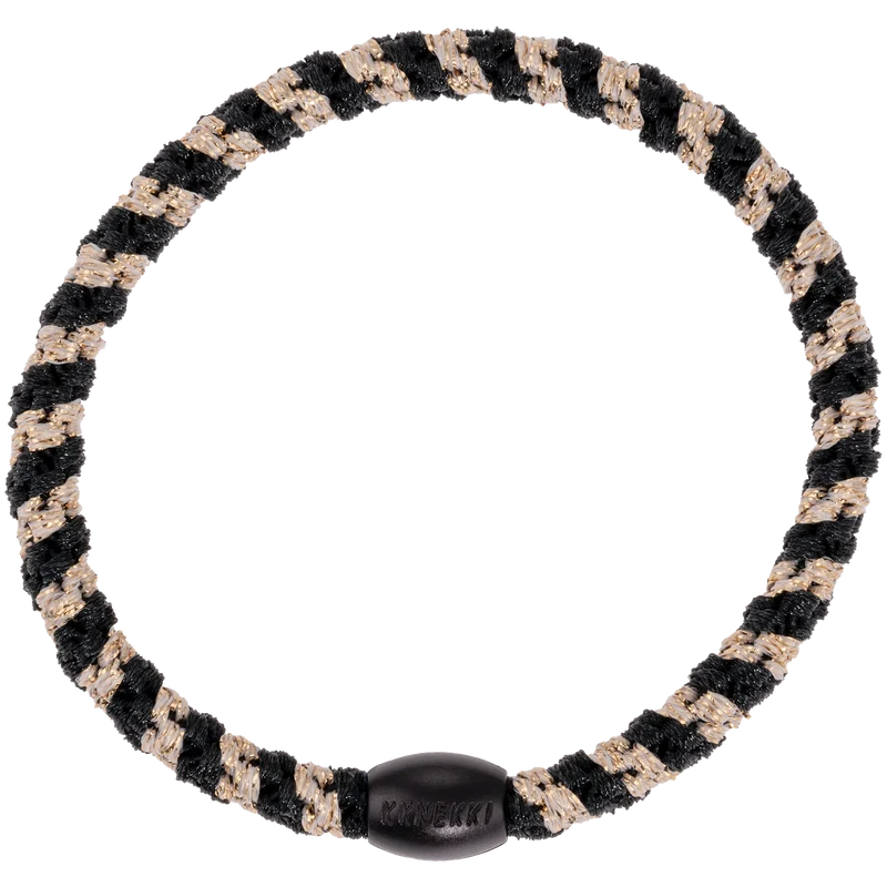 Goma de pelo Kknekki Slim Black-Beige glitter