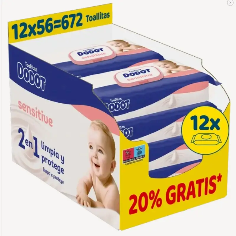 Dodot Toallitas Sensitive, 12x56, 672 unidades