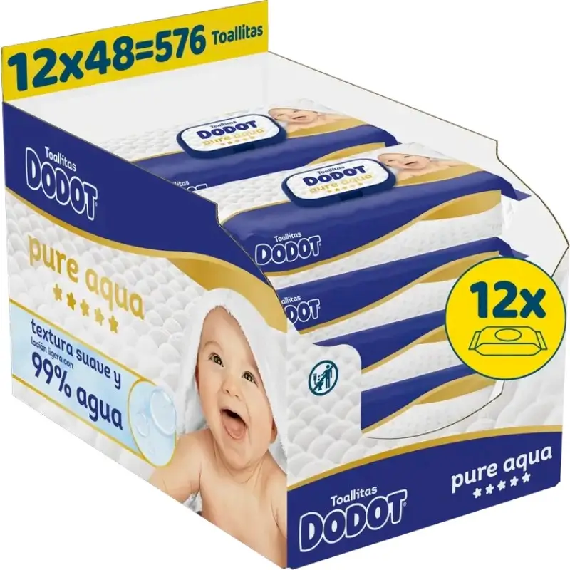 Dodot Toallitas Pure Aqua, 12x48, 576 unidades
