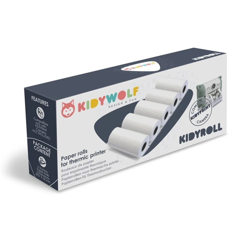 Papel térmico para Kidyprint (5 rollos) · Kidywolf